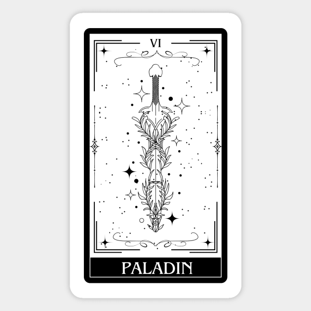 Paladin Tarot Card D&D Nat 20 Dungeons & Dragons T-Shirt Magnet by JaeSlaysDragons